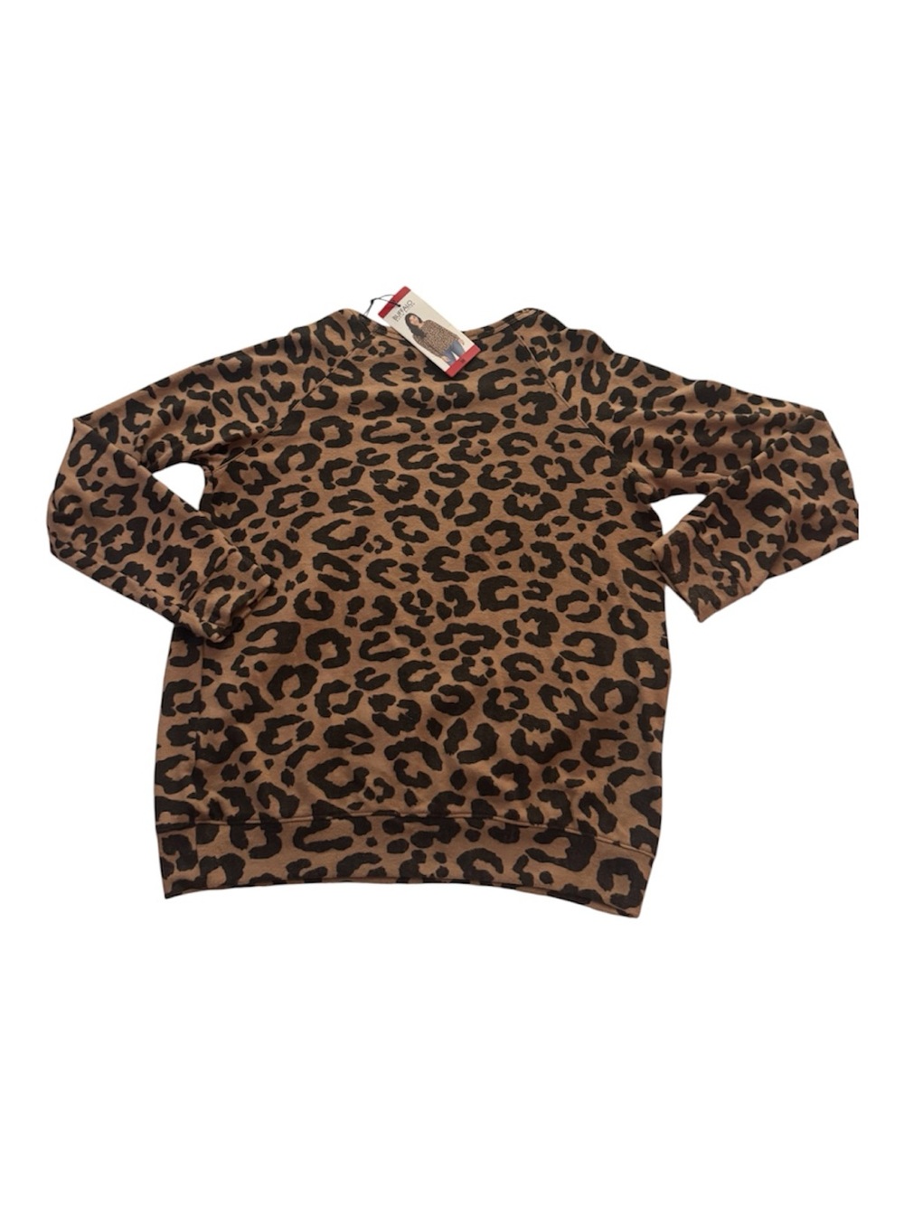 Leopard Print Soft Buffalo Crewneck Sweater - Brown & Black